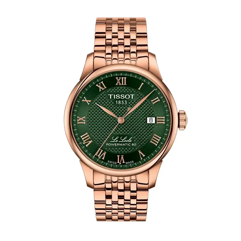 Tissot Le Locle Powermatic 80 Green Dial Men's Watch- T006.407.33.093.00